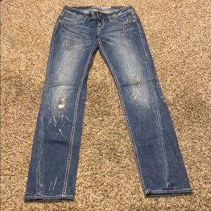 Size 2-Express jeans with silver and sparkly paint